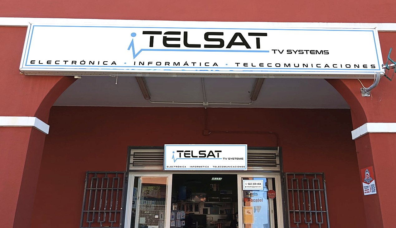 Fachada de la tienda Telsat TV Systems en La Orotava